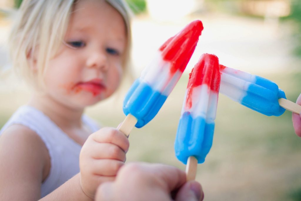 Child and popsicle